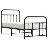  Metalni okvir kreveta uzglavlje i podnožje crni 90x190 cm | Eponuda.com