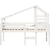 vidaXL Visoka postelja s streho bela 75x190 cm trdna borovina, (21243281) | Shoptok.si