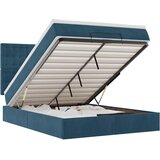  Ottoman krevet s madracima i LED diodama tamnoplavi 140x200 cm baršun | shoptok.hr