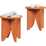  Set stolića za kavu 2 pcs Voštano smeđa Čvrsta borova drva | shoptok.hr