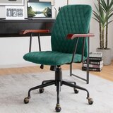  Računalna stolica od baršuna, retro stolica, podesiva i okretna stolica, uredska stolica, zelena | shoptok.hr