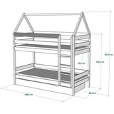 Molarem Home Drveni dječji krevet na kat Domek - sivi - 180x80 cm - Bez ladice | shoptok.hr