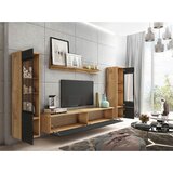 P & B Dnevni Regal Vera, Črna, Barva Hrasta, 4-Delno, Led | Shoptok.si