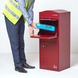 HOMESCAPES velika zakrivljena zgornja sprednja dostopna pametna paketna škatla v temno rdeči barvi, (20740314) | Shoptok.si