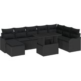  Sjedeća garnitura za vrt 9 kom. Crna Poli ratan 287,5 x 177,5 x 85 cm | Shoptok.si