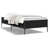 Furnova Posteljni okvir črn 100x200 cm inženirski les in kovina, (21942446) | Shoptok.si