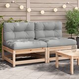  The Living Store Vrtni kavči brez naslonjal z blazinami 2 kosa trdna borovina - Vrtni Kavč, (21478516) | Shoptok.si