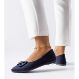 Gemre Navy blue ballet flats adorned with a bow Jetté | shoptok.hr