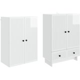 Set ormara 2 pcs Bijela visokog sjaja 66 x 34,5 x 95 cm | shoptok.hr