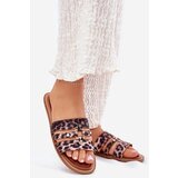Boto Flat Women's Slippers With Gold Detail Leopard Noroti | Shoptok.si