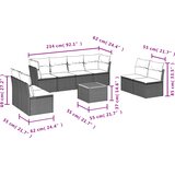  9-dijelni set vrtnih sofa s jastucima crni od poliratana | shoptok.hr