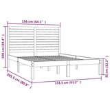 Okvir za krevet od masivnog drva 150 x 200 cm veliki bračni | shoptok.hr