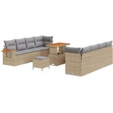  Set vrtnih sofa s jastucima bež poli ratan akacija Set vrtne blagovaonice s jastucima bež poli ratan akacija | shoptok.hr