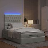 vidaXL Otomanski posteljni okvir z vzmetnicami siv 120x200cm žamet | Shoptok.si
