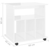 Ormarić s kotačima sjajni bijeli 60x45x60 cm konstruirano drvo | shoptok.hr