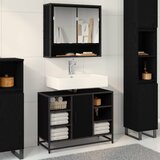  Set namještaja za kupaonicu 2 kom. Crni hrast Konstruirano drvo Crna 80 x 33 x 60 cm | Shoptok.si