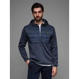 Ombre Lightweight colorful men's sports jacket with fleece - brown and navy blue