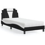  The Living Store Postelja z vzmetnico črna in bela 90x200 cm umetno usnje - Postelja, (21499891) | Shoptok.si