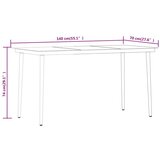  Vrtna garnitura - 4-dijelni vrtni blagovaonski set s jastucima crni Crna i smeđa Dužina stola 140 cm 4 | shoptok.hr