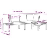 vidaXL Vrtna sedežna garnitura z blazinami 3-delna črn aluminij | Shoptok.si