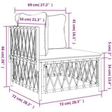  Kutna vrtna sofa od tkane tkanine s jastucima antracit | shoptok.hr