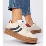 Gemre Beige women's sneakers with navy blue detail Melly | Shoptok.si