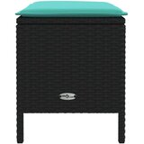  Vrtni otoman Crna i Tirkizna 80 x 38 x 42 cm PE ratan | shoptok.hr