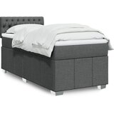 vidaXL Box spring postelja z vzmetnico temno siva 80x200 cm blago | Shoptok.si
