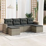 6-dijelni set vrtnih sofa od poliratana s jastucima svjetlosivi | shoptok.hr
