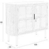 White Label Vitrina iz masivnega kavčukovca v naravni barvi 100x80x38 cm Yaz – | Shoptok.si