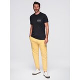 Ombre Men's knitted t-shirt with printed REGULAR cut - black | Shoptok.si