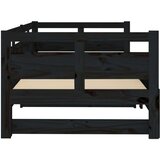  Dnevni ležaj na izvlačenje crni 2x (80x200) cm masivna borovina | shoptok.hr
