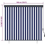 vidaXL Vanjska Roleta Prugasti Plava i bijela 180 x 250 cm tkanina | shoptok.hr