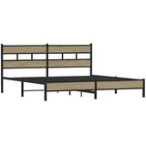  Metalni okvir kreveta bez madraca boja hrasta sonome 193x203 cm | shoptok.hr