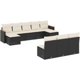  10-dijelni set vrtnih sofa s jastucima crni od poliratana | shoptok.hr