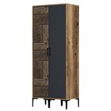 Hanah home kumsal ps - walnut, anthracite walnutanthracite wardrobe | ePonuda.com