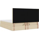  Otomanski posteljni okvir z vzmetnicami krem 200x200 cm blago, (21653504) | Shoptok.si