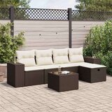 vidaXL 6-dijelni set vrtnih sofa od poliratana s jastucima smeđi | shoptok.hr