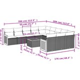  12-dijelni set vrtnih sofa od poliratana s jastucima sivi | shoptok.hr