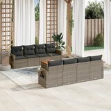 vidaXL 9-dijelni set vrtnih sofa od poliratana s jastucima sivi | shoptok.hr