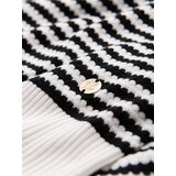 Ombre Men's knitted buttonless polo shirt with navy stripes - black and white | shoptok.hr