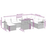 9-dijelni set vrtnih sofa s jastucima crni od poliratana | shoptok.hr
