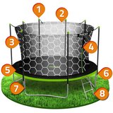 Neo-Sport vrtni trampolin 374 cm (12 ft) s unutarnjom mrežom i ljestvama | shoptok.hr