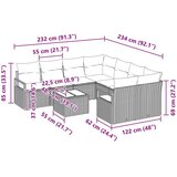  Kavčna garnitura 9 pcs Rjava in rdeča poli ratan, (5000138035) | Shoptok.si