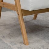  Tapecirana fotelja u skandinavskom dizajnu baršunasti izgled okvir od punog drva 68 x 74 x 82 cm prirodna+krem boja | shoptok.hr