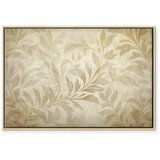  Slika - Botanical Motif with Leaves and Vines in Sand Colors 60x40 U prirodnom drvenom okviru | shoptok.hr