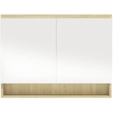  Kupaonski ormarić s ogledalom 80 x 15 x 60 cm MDF bijeli/hrast | shoptok.hr