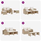  Vrtni set od 5 dijelova s jastucima, složiv, bež, poliratan | shoptok.hr