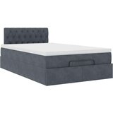 vidaXL Otomanski posteljni okvir z vzmetnico siv 120x190 cm žamet | Shoptok.si