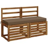  Jastučići za klupe - 2 dijela SOEST 2 kom. 100% poliester - Sivosmeđa 100 x 40 x 8 cm Melange | shoptok.hr